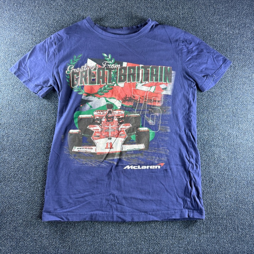 McLaren Honda F1 Racing T-Shirt Mens Small Blue Great Britain Graphic Tee